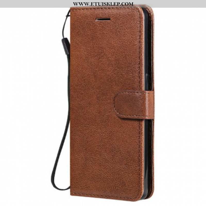 Etui Folio do Oppo Reno 6 5G z Łańcuch Solid Color Series Strappy